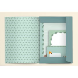 dabelino® Kids Stationery Set: Forest Animals (Fox, Squirrel) - A5 Lined with Envelopes + Colouring Pad (Boys Girls Green)