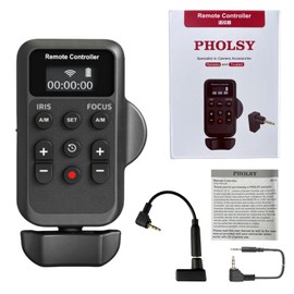 PHOLSY Mando a distancia para videocámara con conector LANC de 2,5 mm, zoom de vídeo, enfoque, IRIS y grabación de vídeo, disparador remoto compatible con videocámaras Canon y Sony