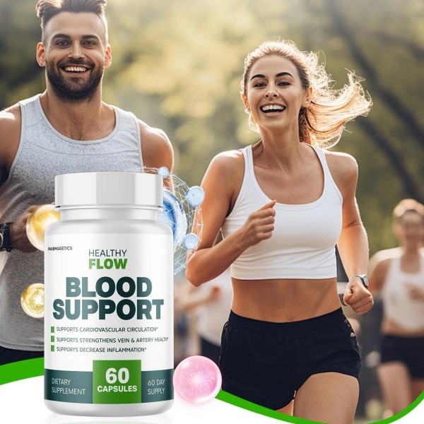 Healthy Flow Blood Support, Cardiovascular Circulation - 60 Capsules Genuine