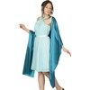 BlackButterfly Satin Shawl Bridesmaid Wedding Wrap Scarf (Teal Blue)