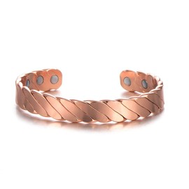 Pure Copper Bracelet Enlarged Wrist for Men Women Golf Tennis Baseball Volleyball, Copper