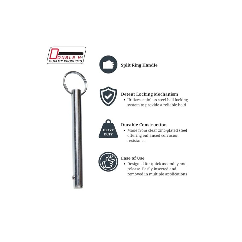 Double HH, 85607, Ring Detent Pin 1/4" x 1-1/2"