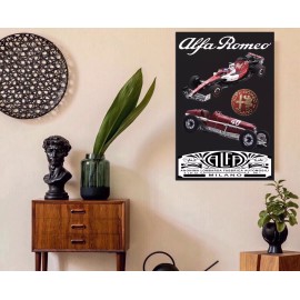 Alfa Romeo Formula One Team Past and Present Poster Giclée New UV Print Unique