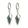 Abalone Shell Huggie Hoops Earrings, Cute Conch Shell Design, White