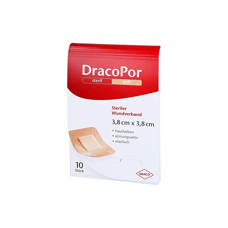 Dracopor Wound Dressing 3.8 x 3.8 cm Sterile Skin Coloured