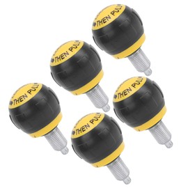 Pack of 5 Pull Pin Spring Pins, M16 Thread 50 x 45 mm Fitness Pop Pull Pin Button Release Synthetic Cardboard Handle Exercise Replacement Access Handle Size 50 x 45 mm / 2 x 1.8 inches (Black Yellow)