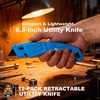 REXBETI 12 Pack Utility Knife Retractable Box Cutter, 4 Color