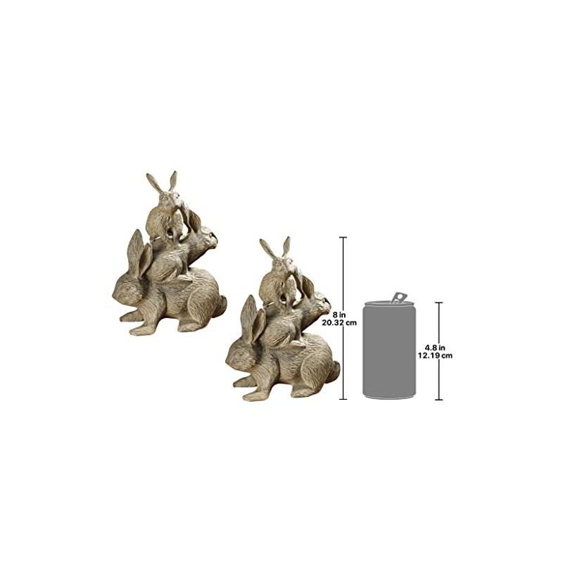 Design Toscano Bunched Bunnies Cast Iron Statue, Bronze