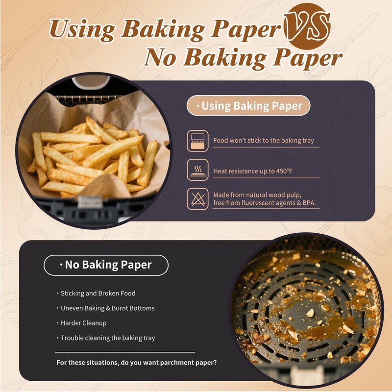 300 Pcs Parchment Paper Sheets, 12x17 Inches Unbleached Baking Paper,