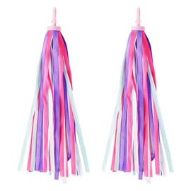 Umatoll 1 Pair(2pcs) Kid's Bike Streamers, Colorful Bicycle Tassels Ribbon for Girls Boys, Balance Bike Scooter Handlebar Accessories (Purple)