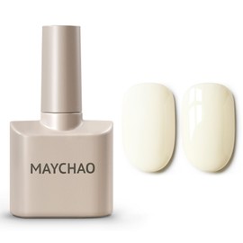 MAYCHAO 15ML Ivory Gel Nail Polish 1Pc Creamy Ivory Gel Polish Soak Off UV LED Nail Polish Nail Art Starter Manicure Salon DIY at Home, 0.5 OZ