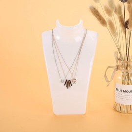 Necklace Earring Holder, Bracelets Display Stand Mannequin Head Bust Stand Model Shop Jewelry Display Towers Rack Organizer (White)