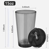 Icesip 15oz Glass Iced Coffee Cup Set of 2 with