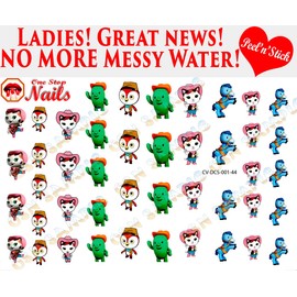 Sheriff Callie clear vinyl Peel and Stick nail art decals (NOT Waterslide) by One Stop Nails. Set of 44.
