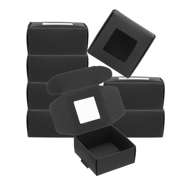 PATIKIL 3.3"x3.3"x1.4" Paper Soap Box with Window, 20 Pack Homemade