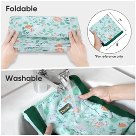 BALEINE Extra Large Storage Tote with Zippers & Carrying Handles, Heavy-Duty Oxford Fabric Moving Bags for Laundry, Space Saving, Storage, Spring Stroll