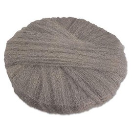 Radial Steel Wool Pads, Grade 0 (fine): Cleaning & Polishing, 17 in Dia, Gray