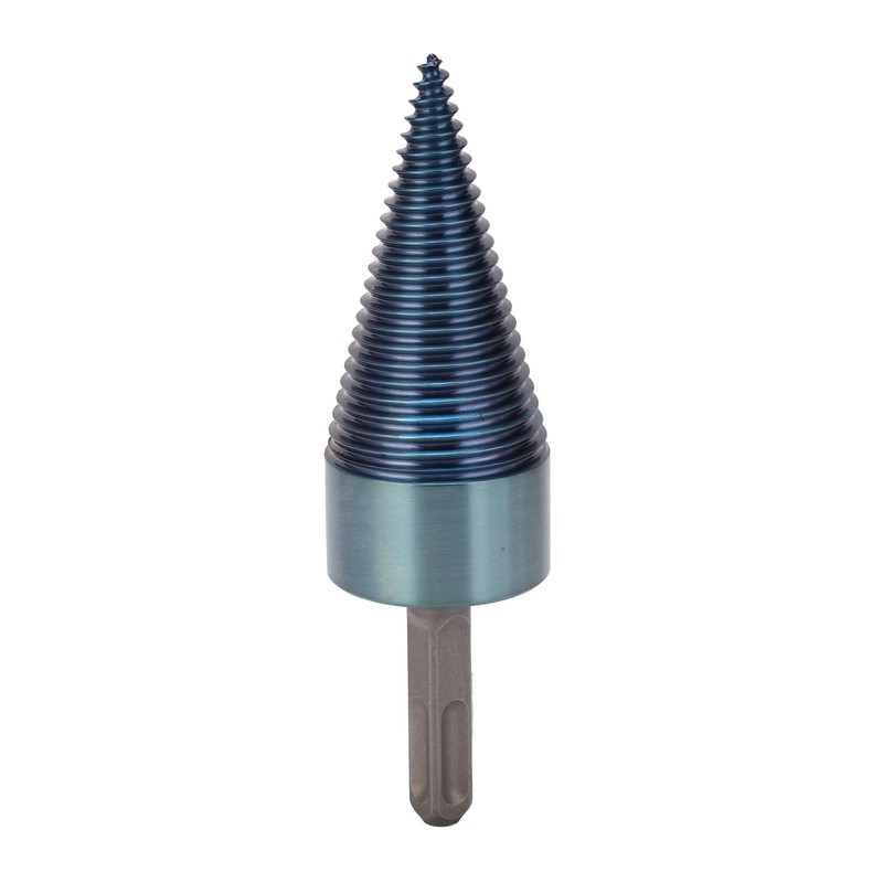Firewood Split Drill Bit Square Shank BluePlated Screw Cone Head