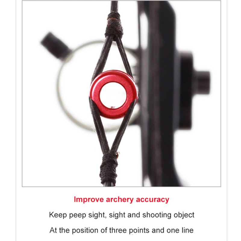 SPG Archery Peep Sight, 1/4" 3/16" Aluminum Peep Sight or