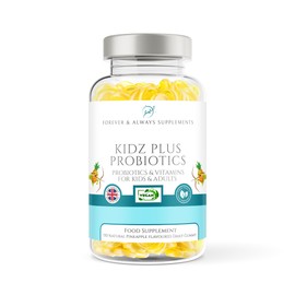 Probiotic Gummies for Kids & Adults - 150 x Natural Pineapple Flavoured Gummy Vitamins with Active Bacteria, Vitamin B3, B5, B6 & C - Immune System, Energy & Gut Health Support