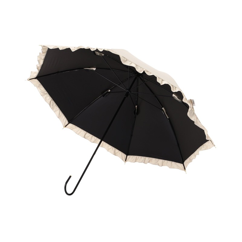 Francfranc Franc Blackout Classic Ruffle Long Umbrella, 19.7 inches (50