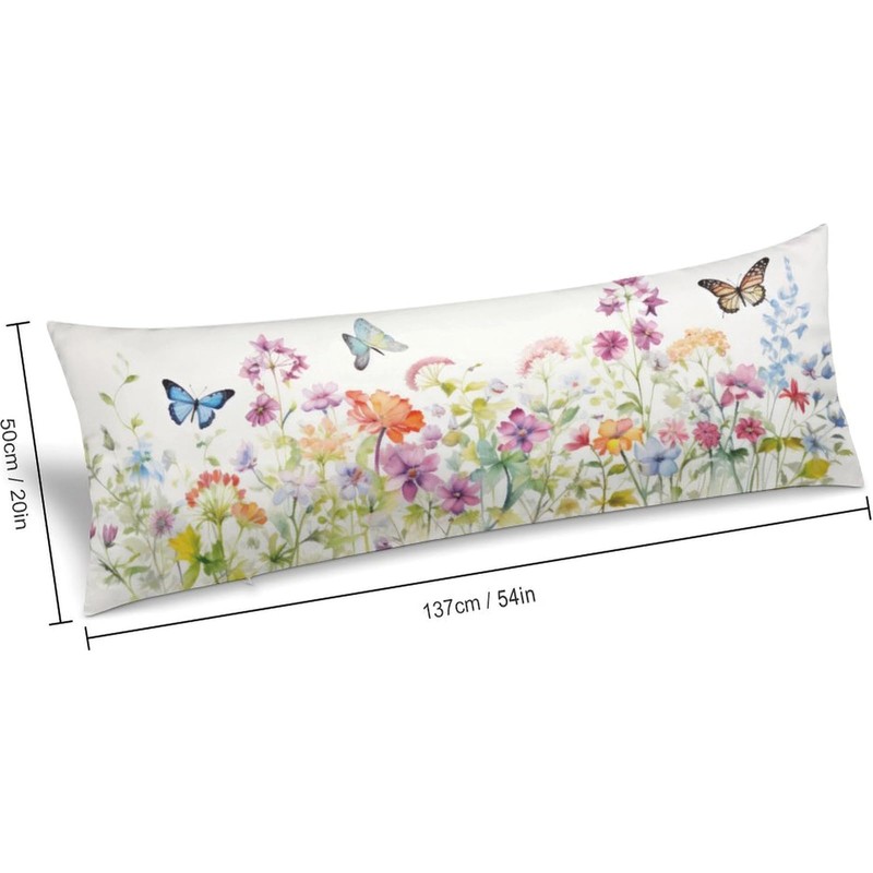 Spring Body Butterfly Flower Pillow Cover Pillowcase with Zipper
