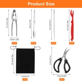 10Pcs Crab Cracker Tool Set, Crab Legs Crackers Lobster Crackers, Stainless Steel Seafood Crackers Forks With Storage Bag Seafood Tools for Seafood Lovers