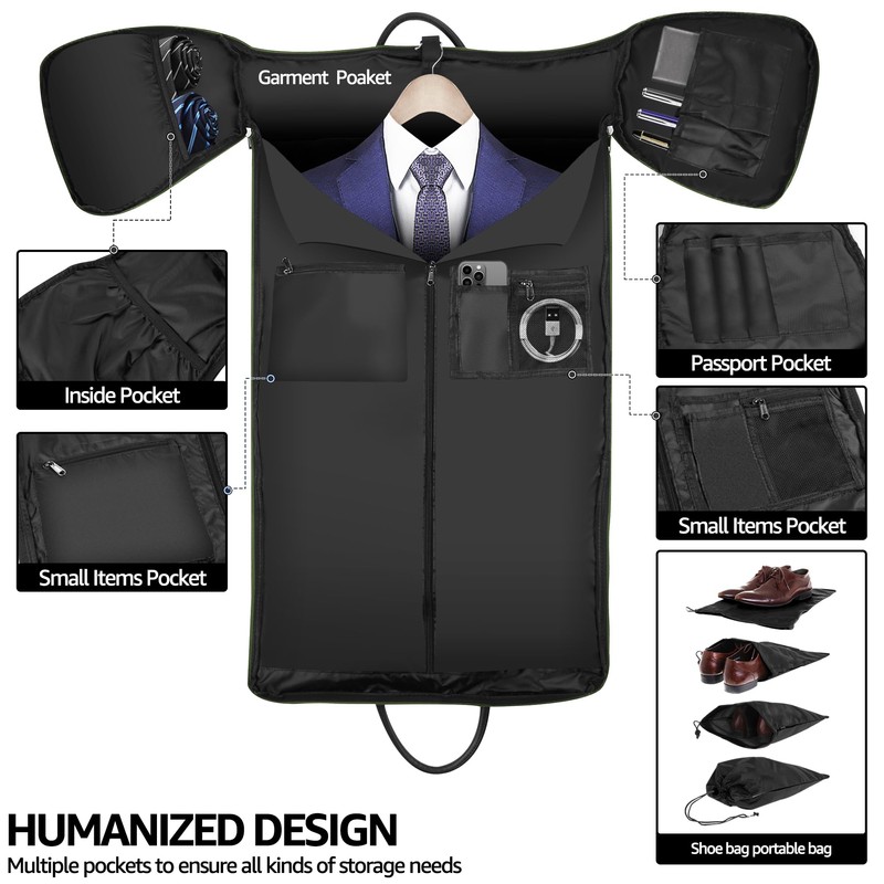 UNIQUEBELLA Carry-on Garment Bag Large Duffel Bag Suit Travel Bag