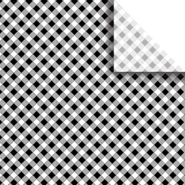 Jillson & Roberts 20" x 30" Printed Gift Tissue for Birthdays, Wine Bags, Weddings, Black Gingham, 48 Folded Sheets