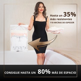 GENIE SPACE - Bolsas de Vacío Premium Increíblemente Fuertes Ahorro de Espacio | 2 x PEQUEÑA (60x40cm) | Herméticas y Reutilizables | 80% más espacio | Ropa, Toallas, Ropa de Cama, Edredones y más