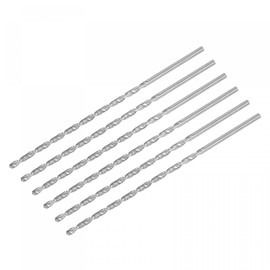 TA-VIGOR 6Pcs 4.5mm Extra Long Twist Drill Bits, 200mm Length High-Speed Steel HSS Straight Shank Spiral Drill Bits for Wood Metal Aluminum Plastic