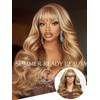 Nadula Honey Blonde Curtain Bangs Wig Human Hair - 13X4