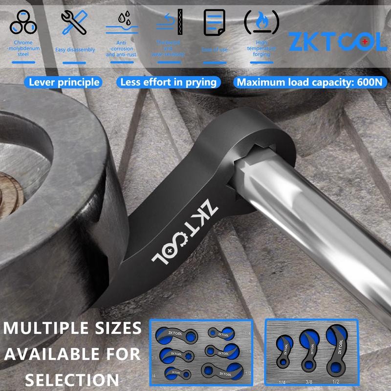 6 Pcs Pry Bar Wrench Adaptor Head Set, Crowbar Adapter