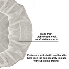 Medicom SafeBasics™ 100 Pcs Disposable Bouffant Caps | Spun-Bounded Poly | Hair Head Cover Net, Non-Woven | Best for Medical, Labs, Nurse, Tattoo, Food Service, Hospital (21" (53 cm), White, 100)