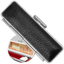 No. 3 Stamp Shop Sealing Case, Sodium Bamboo, Stylish, Premium Leather Stamp Case (Black Red) 0.4 inch (10.5 mm), 0.5 inch (12.0 mm), 0.5 inch (13.5 mm), 0.6 inch (15.0 mm), 0.6 inch (16.5 mm)