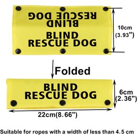 Visual Impairment Dog Leash Sleeve Blind Rescue Dog Dog Leash Wrap Sleeve Alert Tag Pet Birthday Gift (Blind Rescue-YE Sleeve)