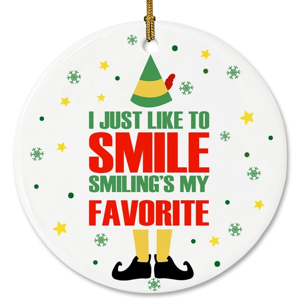 Buddy Elf Christmas Ornament Funny Ceramic Ornament I Just Like