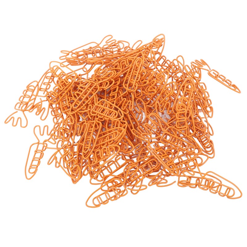 100Pcs Carrot Paper Clips Carrot Shape Strong Metal Anti Slip