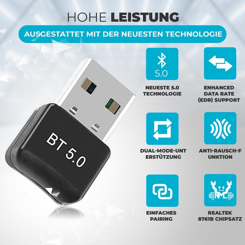 Vues Bluetooth 5.0 Adapter for PC, Bluetooth Dongle, USB Bluetooth