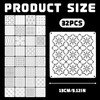 32 Pcs Sashiko Stencil Kit, 5.1 Inch Reusable PET Plastic