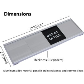 Office privacy Door sign do not disturb sign business office Solid aluminum sliding, Be back soon/Come in/Out of Office/In a Meeting 4 Options (Silver gray)