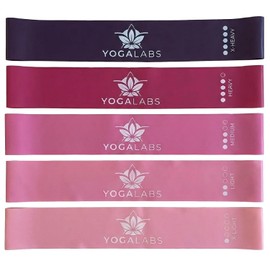 Fitness Bands Set of 5 - 100% Natural Latex Resistance Bands in 5 Strengths - Resistance Bands & Bag - Exercise Band for Muscle Building, Pilates, Yoga & Fitness