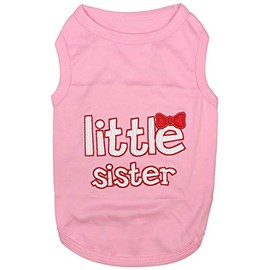 Parisian Pet Dog Cat Clothes Tee Shirts Little Sister T-Shirt, XS