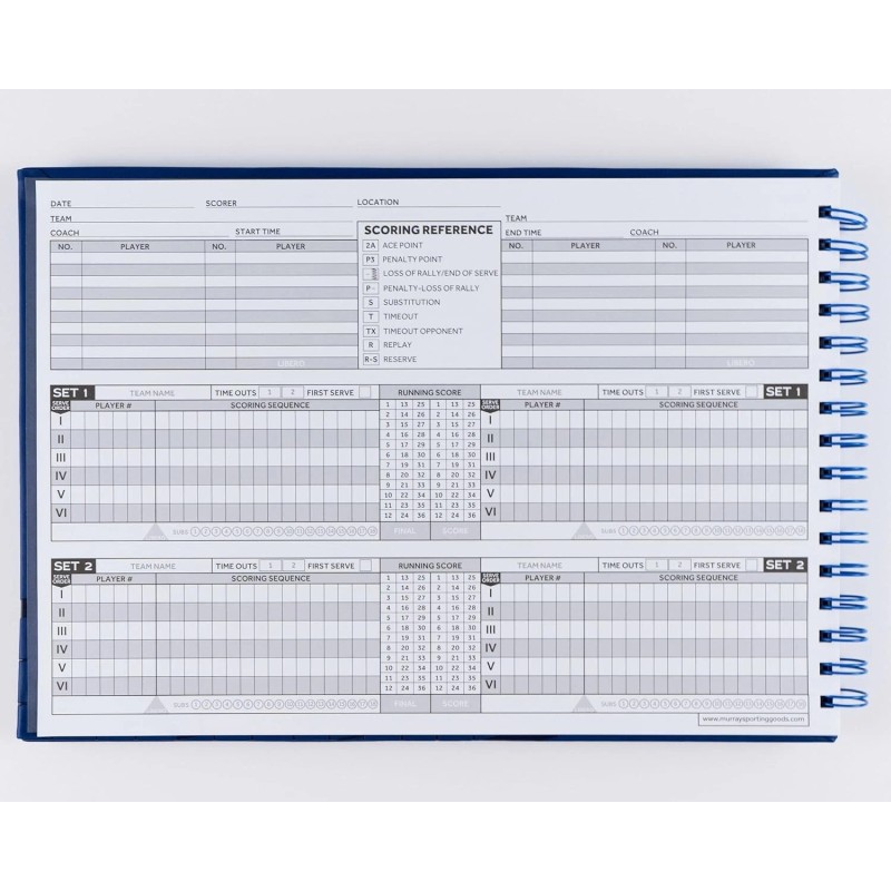 Murray Sporting Goods Premium Volleyball Scorebook - 60 Matches