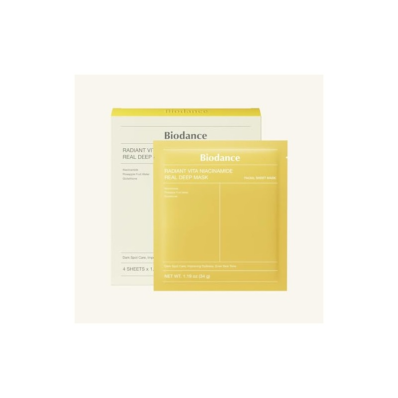 [Biodance] Radiant Vita Niacinamide Real Deep Mask 1Box (34g*4ea)