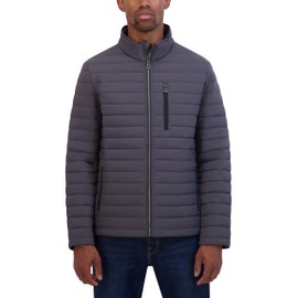 Nautica Men's Lightweight Quilted Puffer Jacket – Full Zip Transitional Outerwear, Metal Grey, Medium