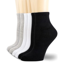 NevEND 6 Pairs Women's & Men's Mini Crew/Ankle Cotton Athletic Socks with Thick Cushioned M Mixed