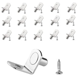 25 Pcs Glass Shelf Support Nails 6mm L-Shaped Support Pegs Furniture Cabinet Closet Shelf Pin Bracket Pegs with Hole for Cabinet Kitchen Furniture