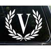 Letter V, Large Size, Decorative Monogram - 9" x 10"-