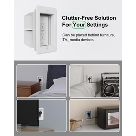 Recessed Outlet Box with GFCI Electrical Outlet, DVFR1W-1 Recessed Electrical Box for Wall Mount TV, 15Amp, Tamper Resistant, UL Listed, Self-Test, Suitable for Various Outlets, 1 Gang